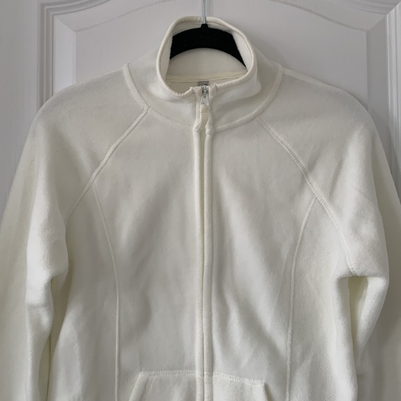 OLD NAVY Fleece Zipped Off-White Jacket Size S - Picture 2 of 9
